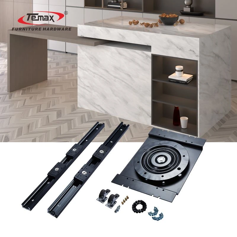 TEMAX lieljaudas{0}}90 grādu rotējoša salas galda bīdāmā sliede DB5015T
